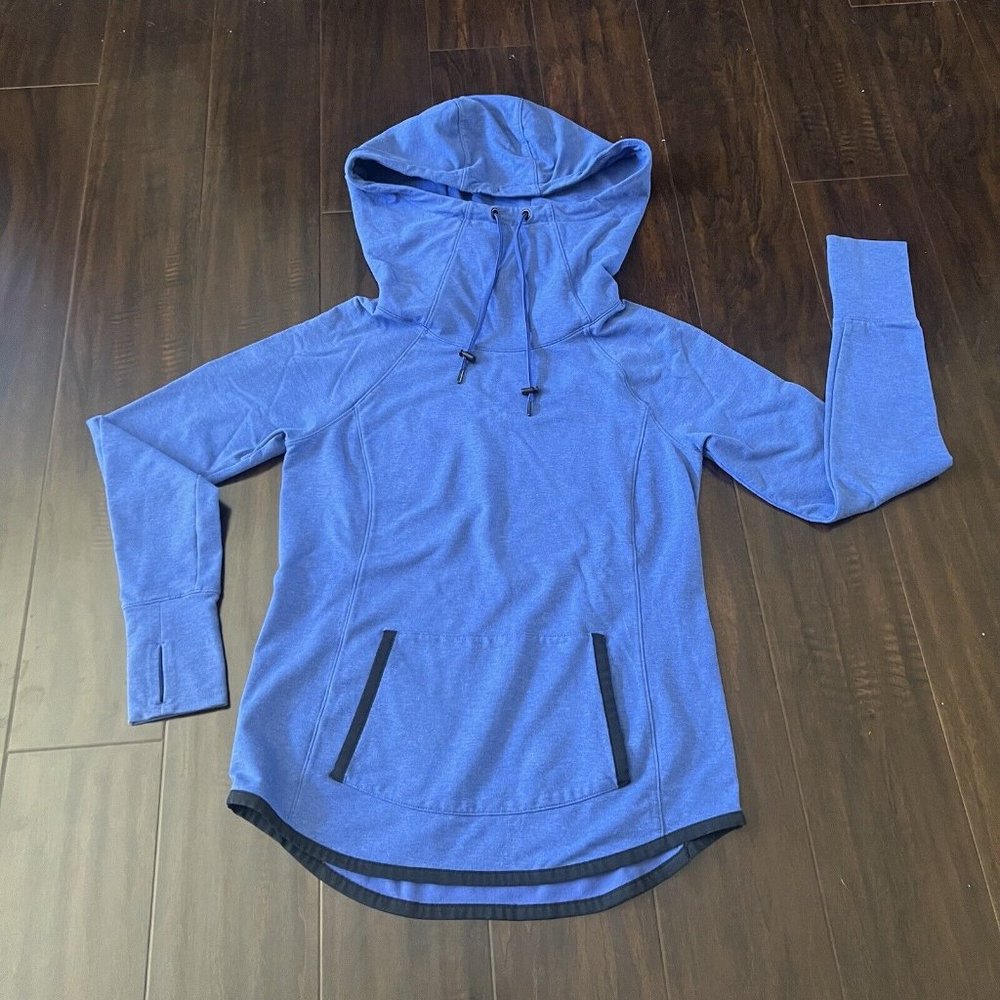 Athleta Sentry Blue Cowl Neck Hoodie Sz XS